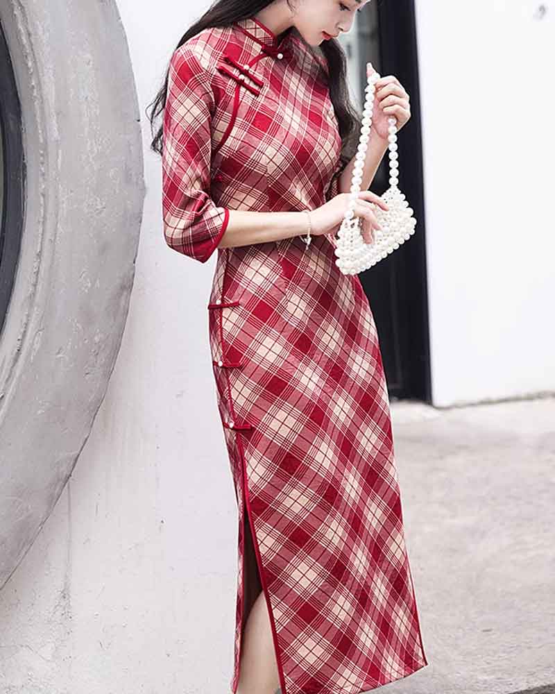 中華風のロングチャイナドレス