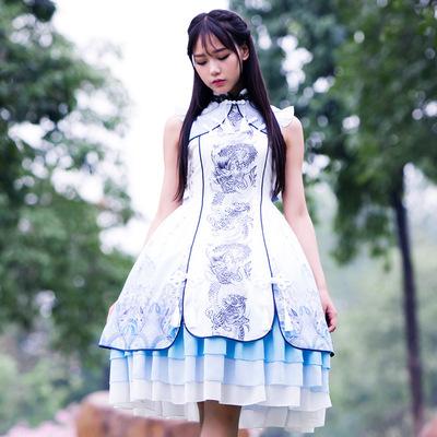 中華風のロリータファッションの華ロリコスチューム
